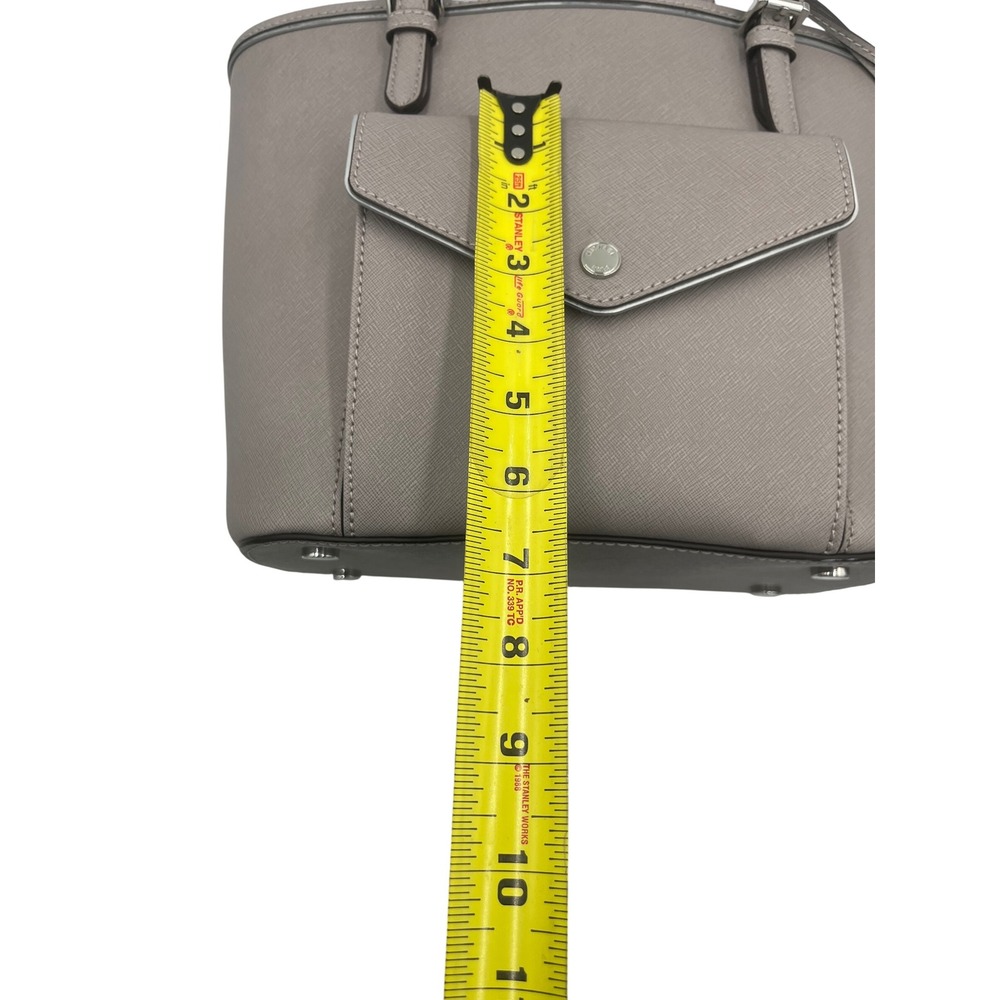 Michael Kors Jet Set Trav. Saffiano Lthr Tote Bag Taupe Gry Slvr Hardware 442G9Y - Picture 10 of 12